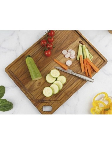 Planche à découper en teck STOLF 46 × 36 cm avec rigole