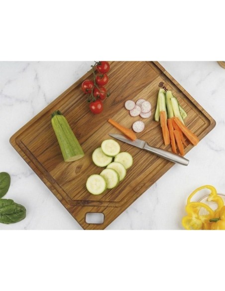 Planche à découper en teck STOLF 46 × 36 cm avec rigole