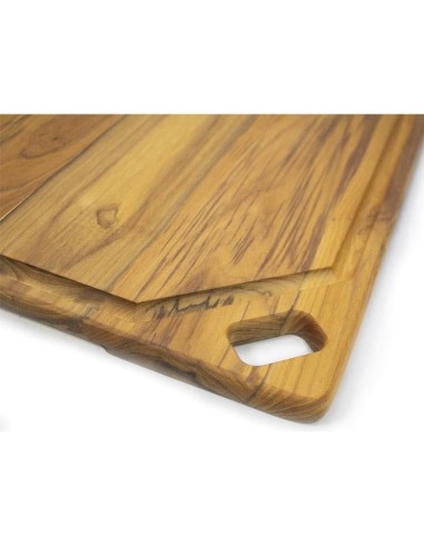 Planche à découper en teck STOLF 46 × 36 cm avec rigole