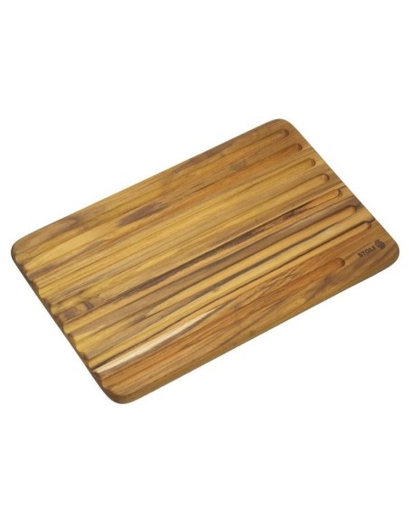 Planche à pain en teck STOLF 39 × 25 cm avec rigoles