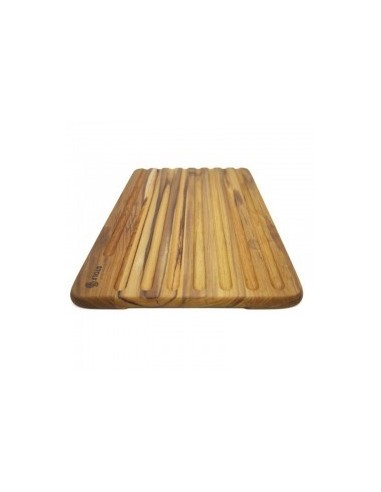 Planche à pain en teck STOLF 39 × 25 cm avec rigoles