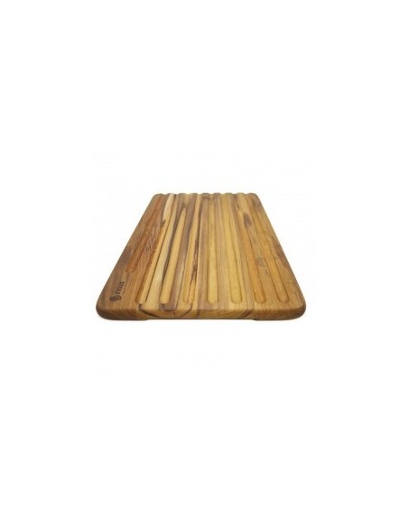 Planche à pain en teck STOLF 39 × 25 cm avec rigoles