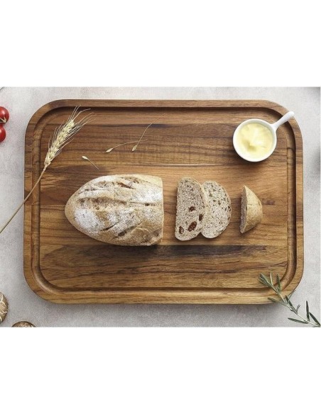 Planche à découper en teck STOLF 40 × 28 cm avec rigole