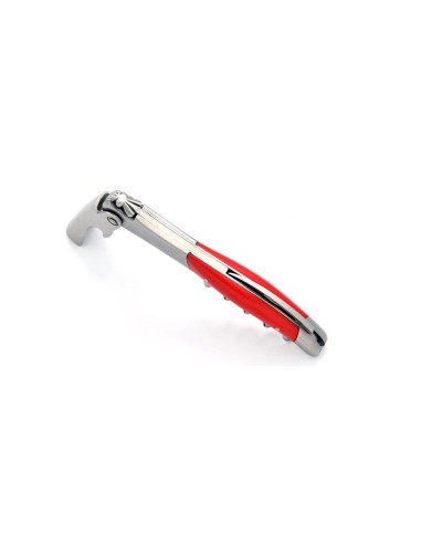 Sommelier Laguiole manche fin en corian rouge, 2 mitres inox mat