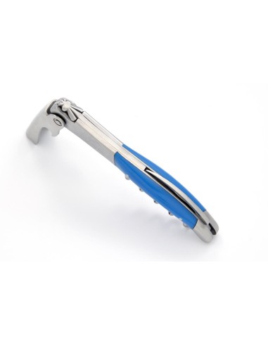 Sommelier Laguiole manche fin en corian bleu, 2 mitres inox mat