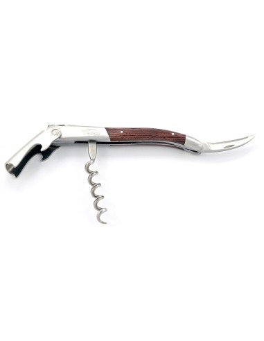 Sommelier Laguiole manche fin en bois de violette, 2 mitres inox mat