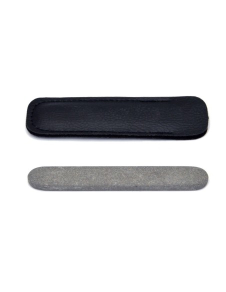 Pierre à ongles avec étui noir, 10 cm